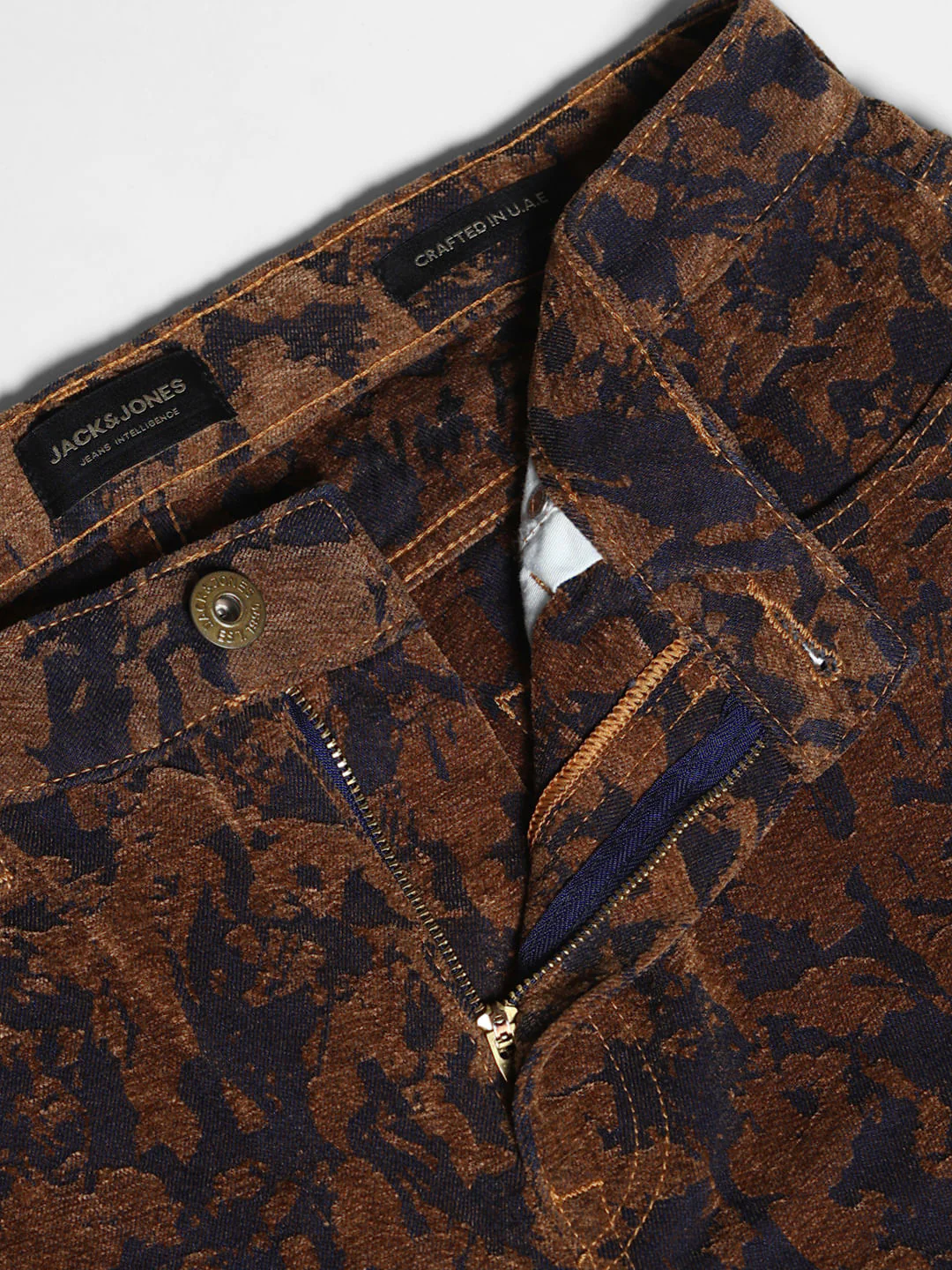 Bronze Brown Abstract Print Co-ord Set Shorts - Image 6