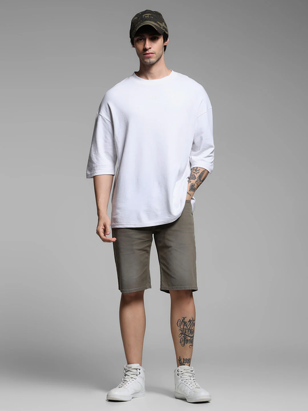 Olive Low Rise Denim Shorts - Image 6