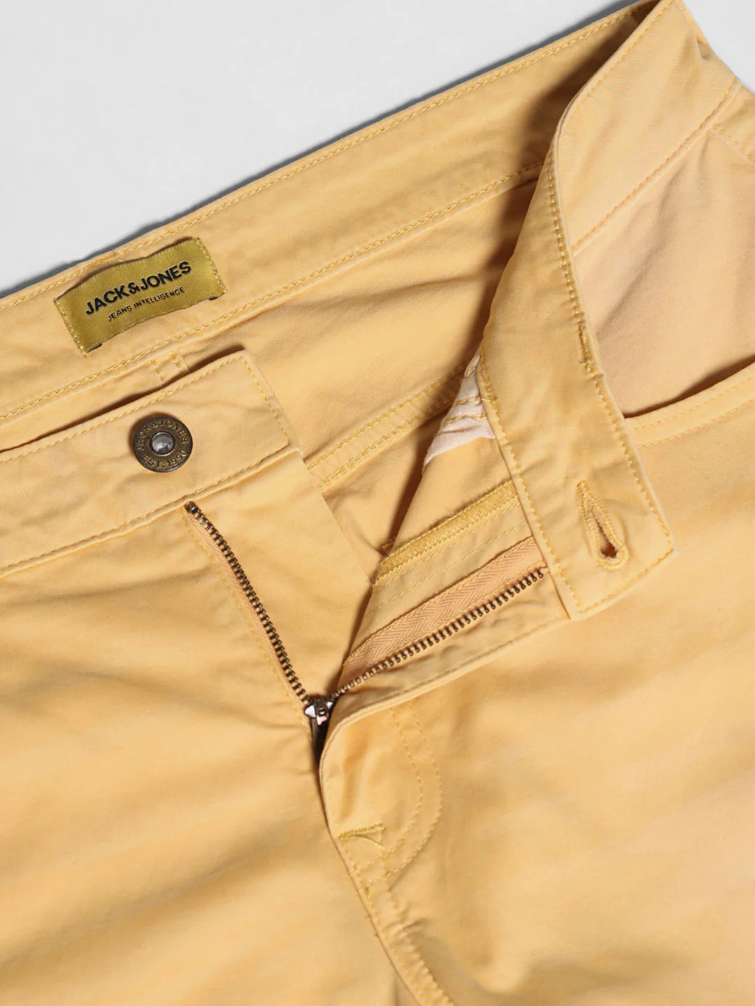 Golden Yellow Low Rise Denim Shorts - Image 5
