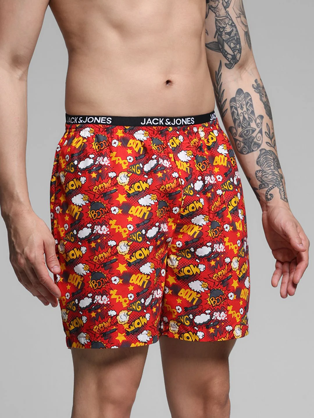 Red Printed Cotton Boxers - Image 2