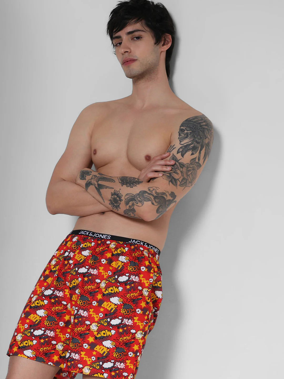 Red Printed Cotton Boxers - Image 5
