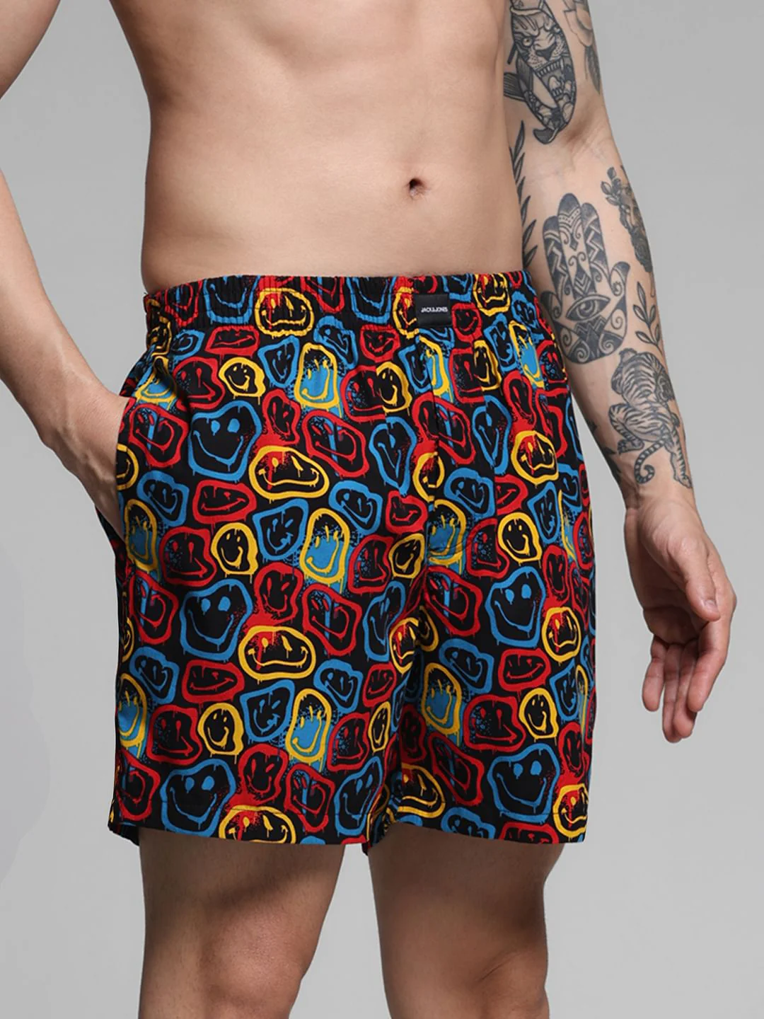 Black Printed Cotton Boxers - Image 2