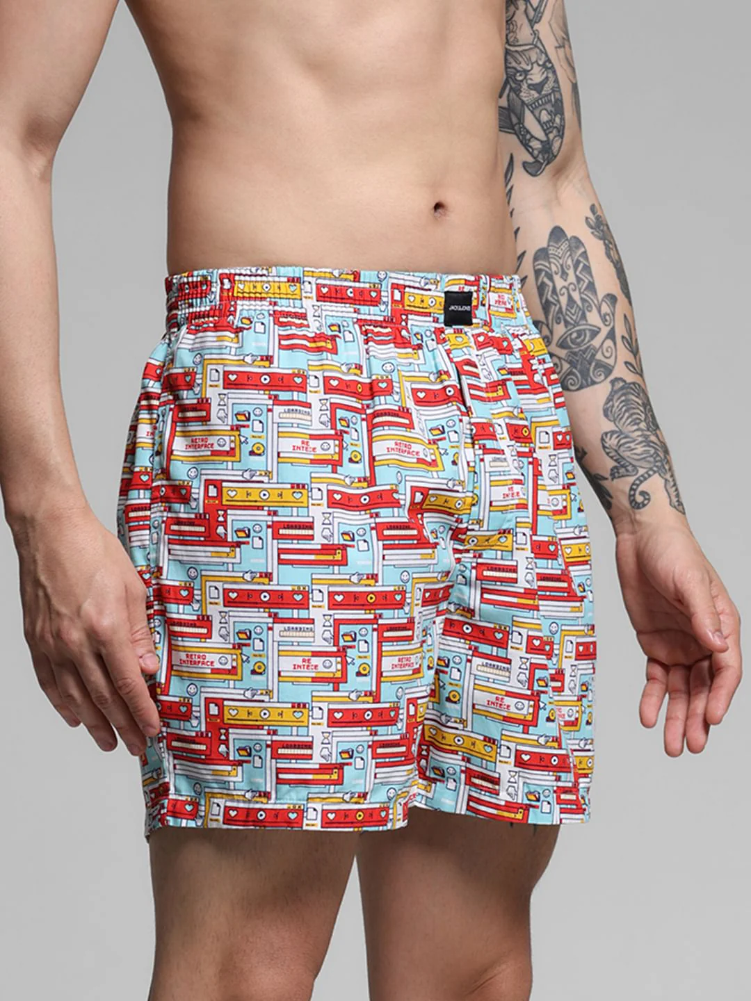 Blue Printed Cotton Boxers - Image 2