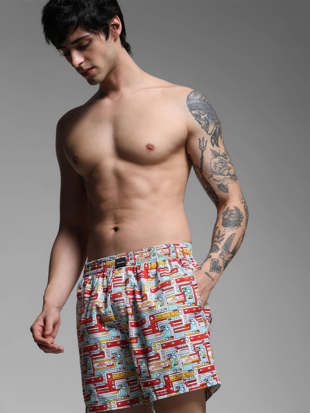 Blue Printed Cotton Boxers - Image 5