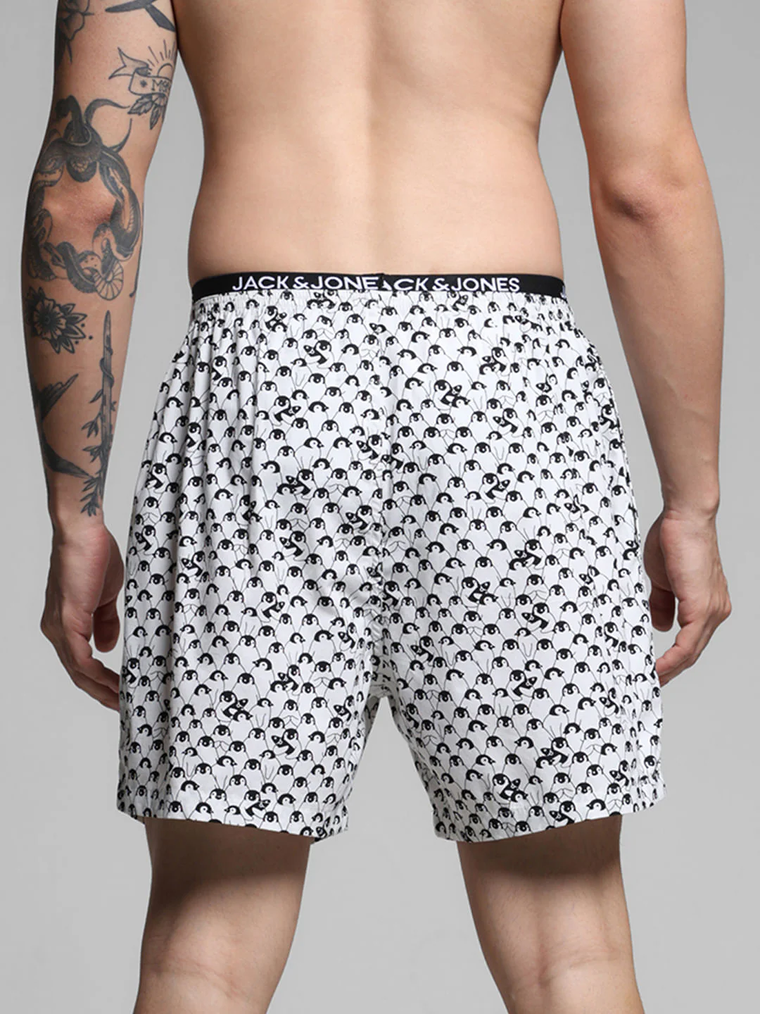 White Penguin Print Cotton Boxers - Image 3