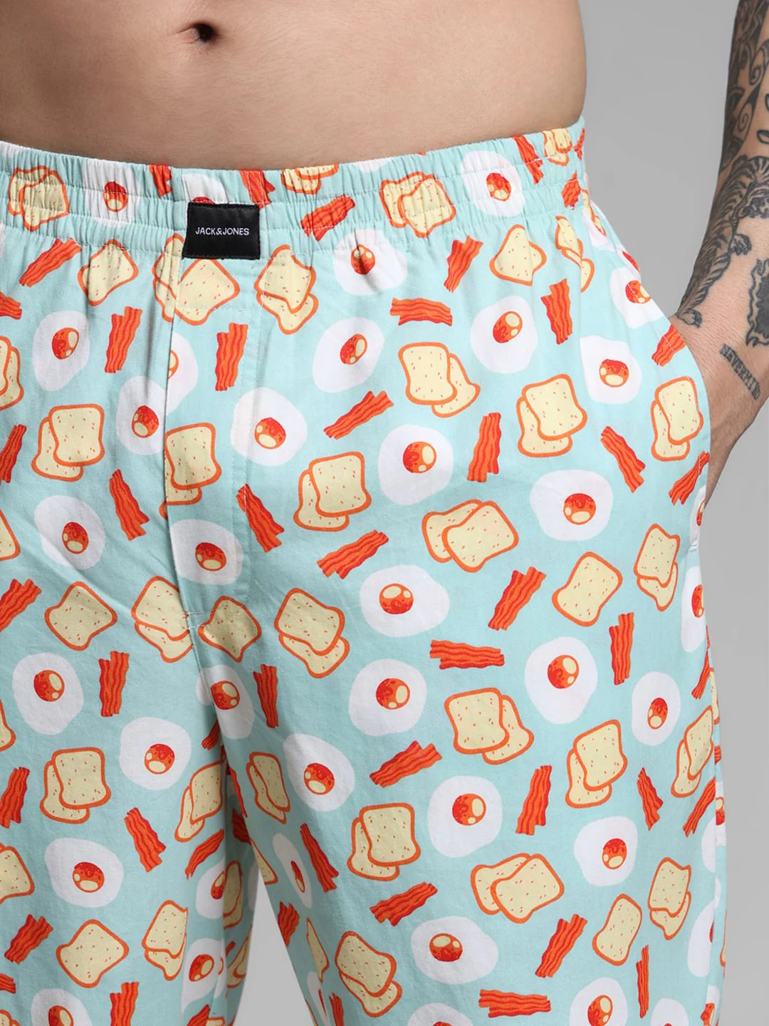 Blue Printed Cotton Pyjamas - Image 4