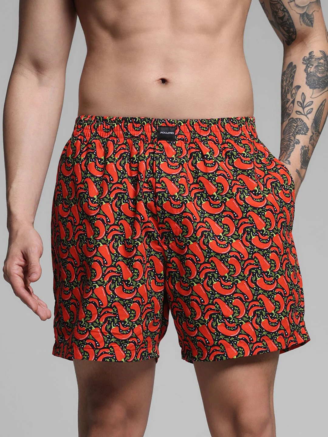Black Printed Cotton Boxers