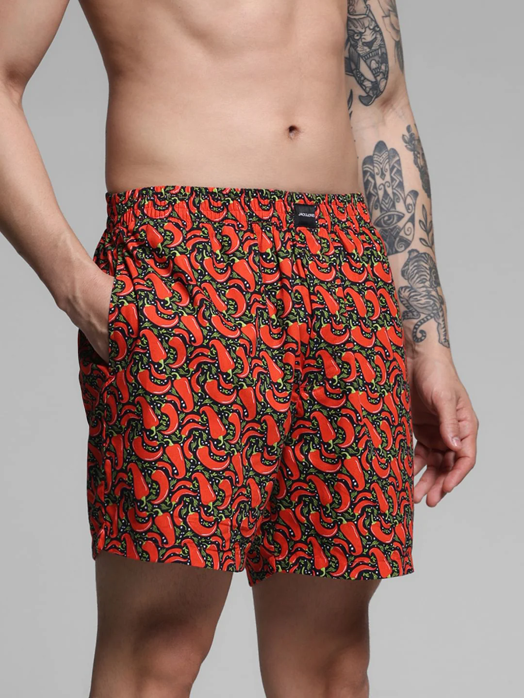 Black Printed Cotton Boxers - Image 2