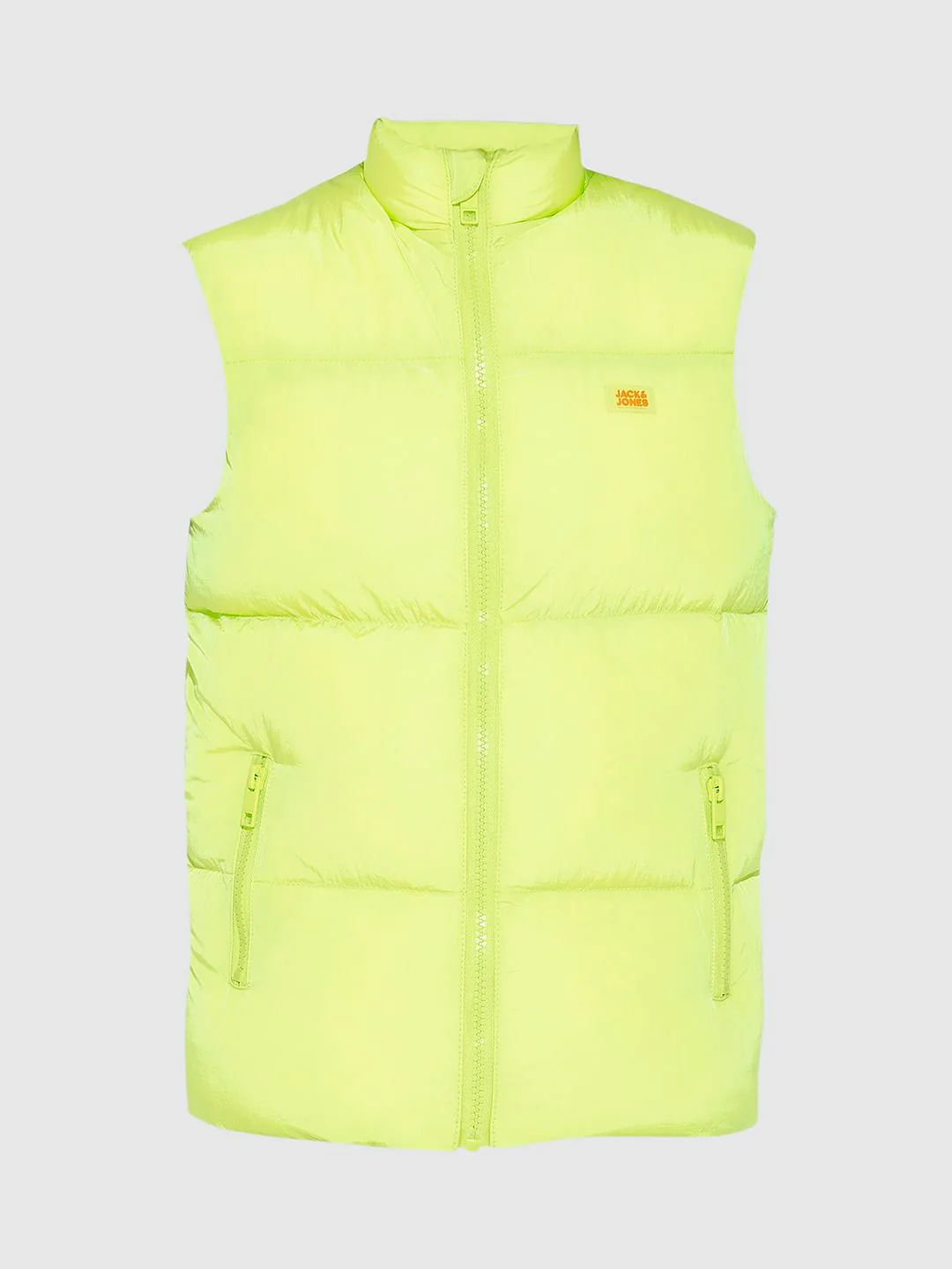 Boys Neon Lime Sleeveless Puffer Jacket - Image 7
