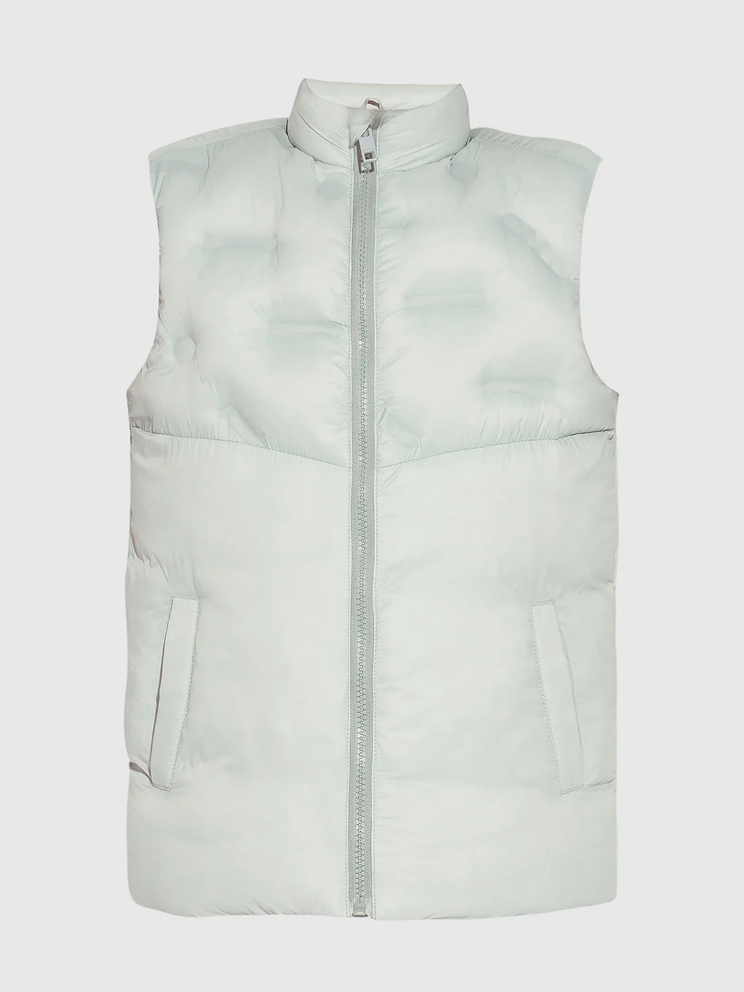 Boys Pearl Blue Sleeveless Puffer Jacket - Image 7