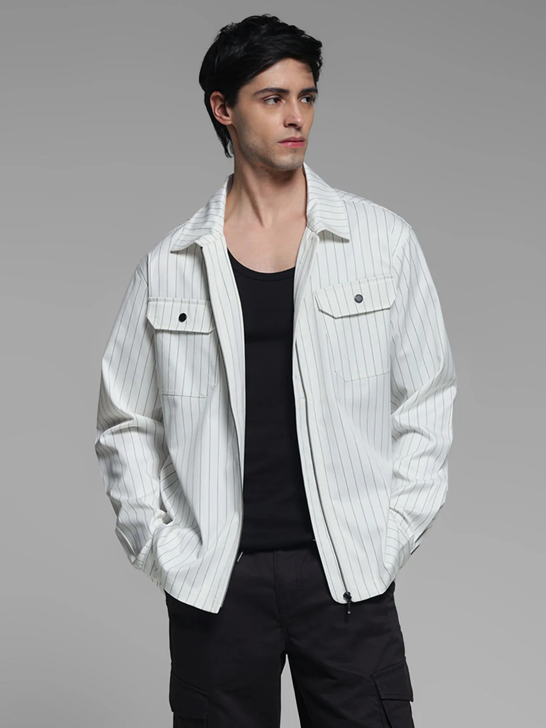 White Striped Oversized Shirt - Image 2