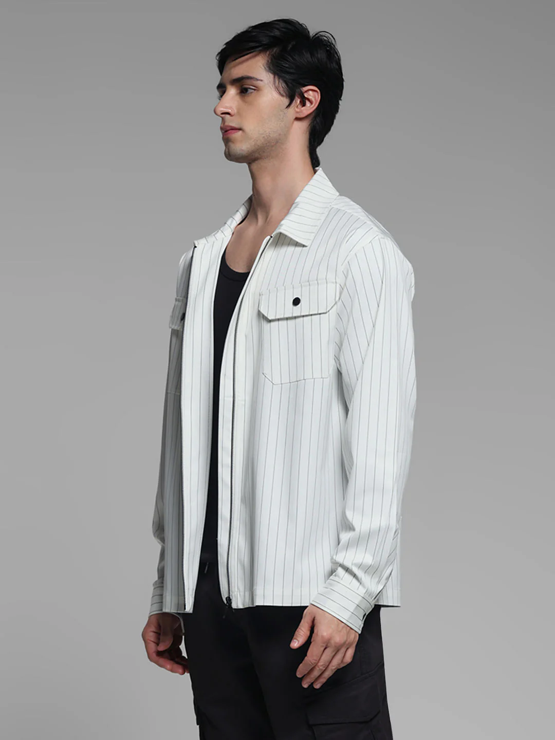 White Striped Oversized Shirt - Image 3