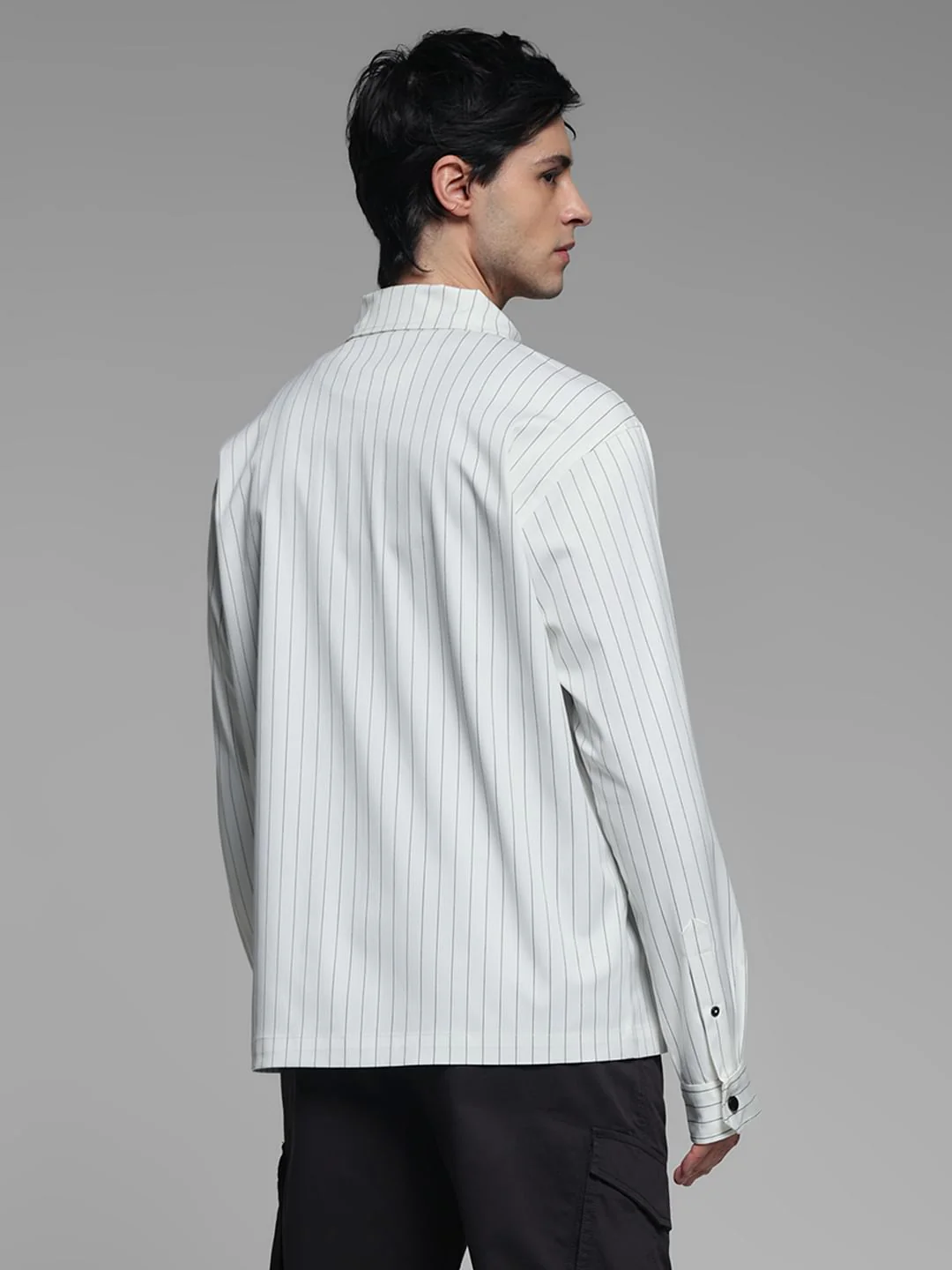 White Striped Oversized Shirt - Image 4