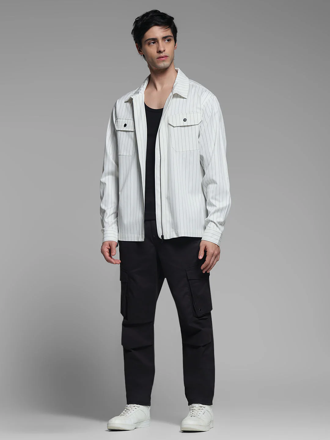 White Striped Oversized Shirt - Image 6