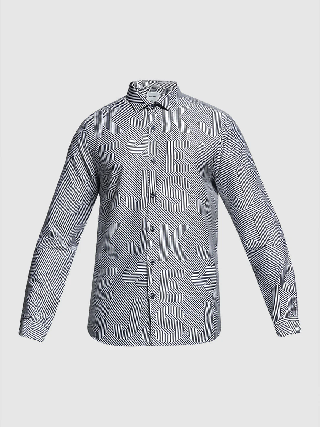 White & Black Striped Print Shirt - Image 7