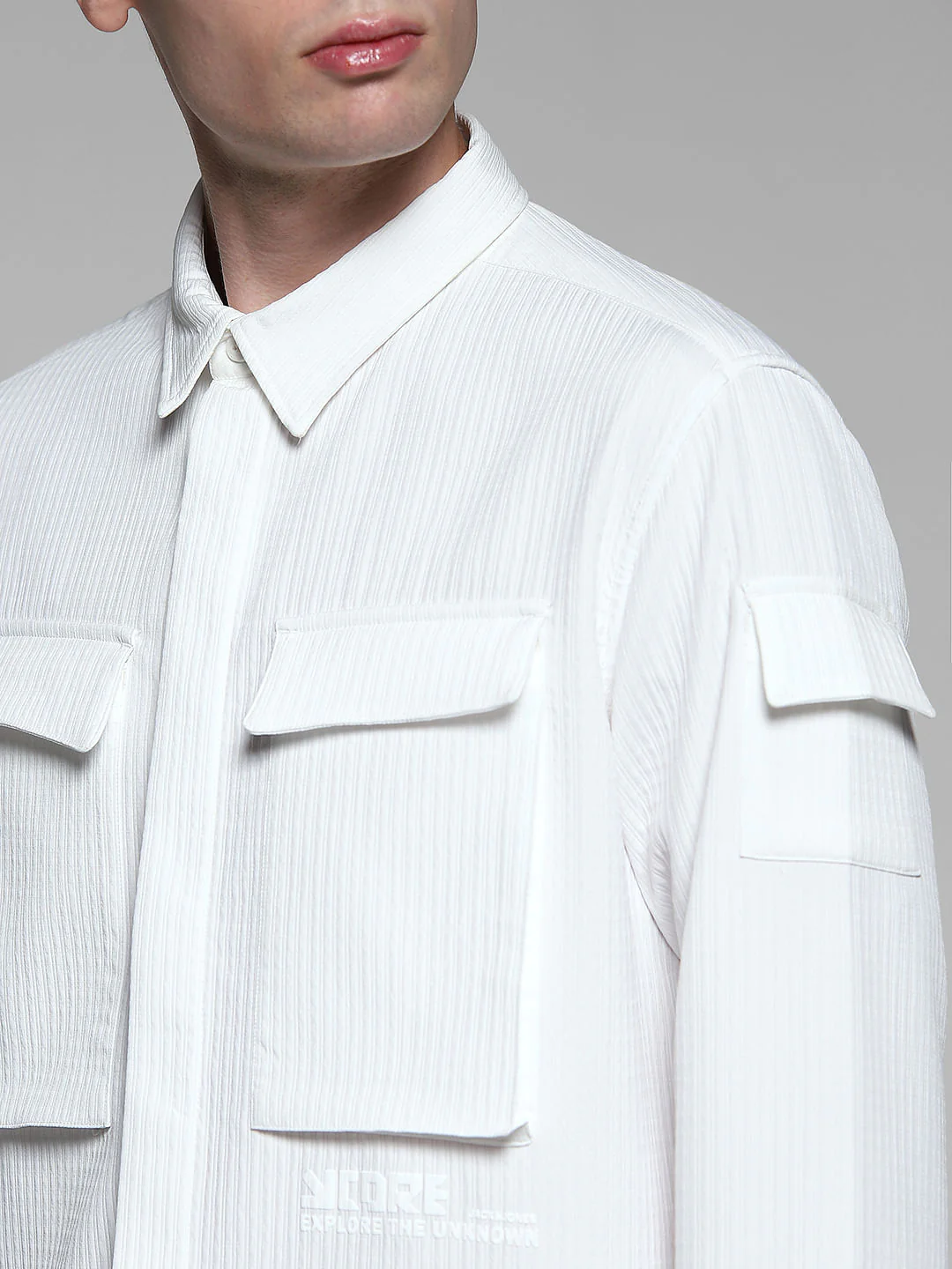 White Patch Pocket Oversized Shirt - Image 5