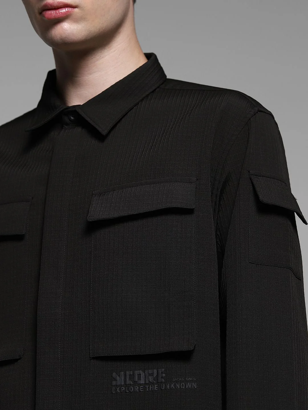 Black Patch Pocket Oversized Shirt - Image 5