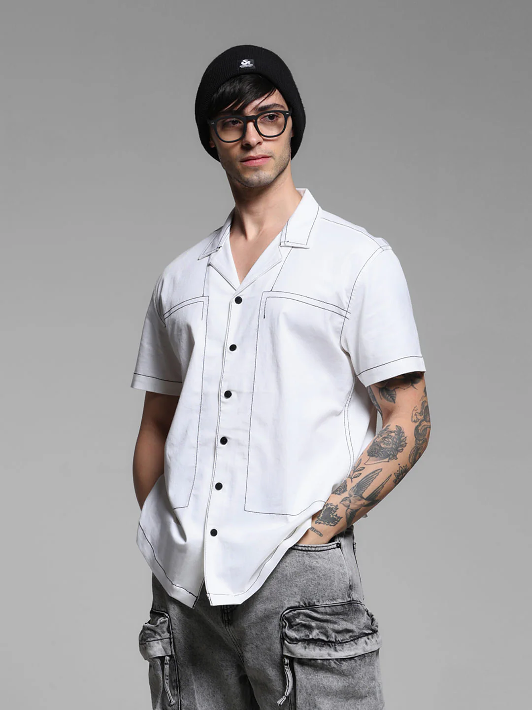 White Resort Collar Shirt