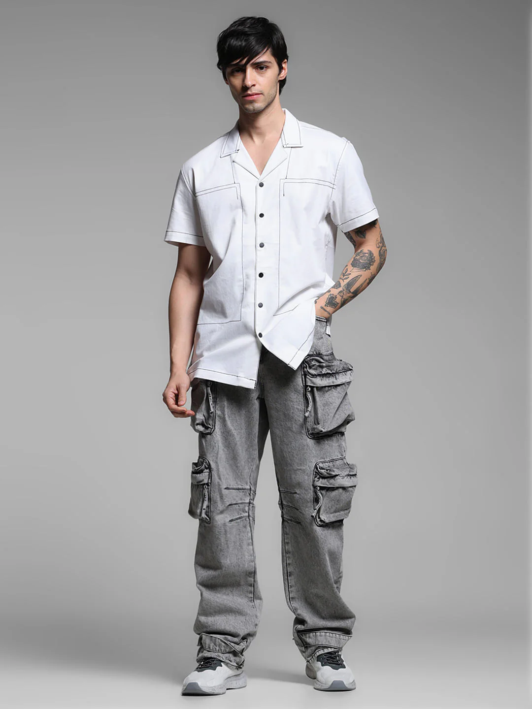 White Resort Collar Shirt - Image 6