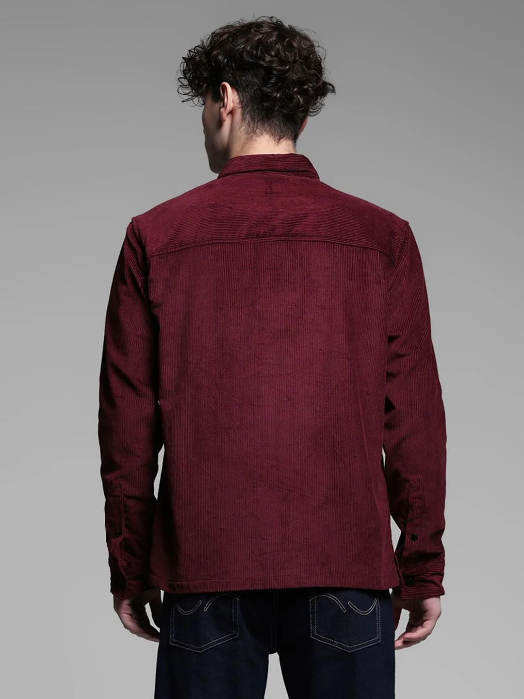 Maroon Oversized Corduroy Shirt - Image 4