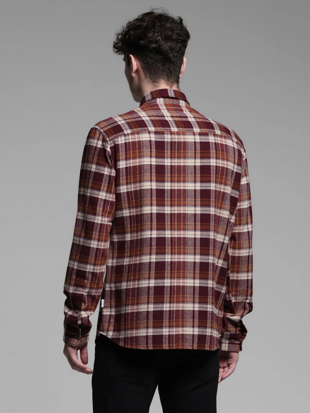 BRICK RED CHECK SHIRT - Image 4
