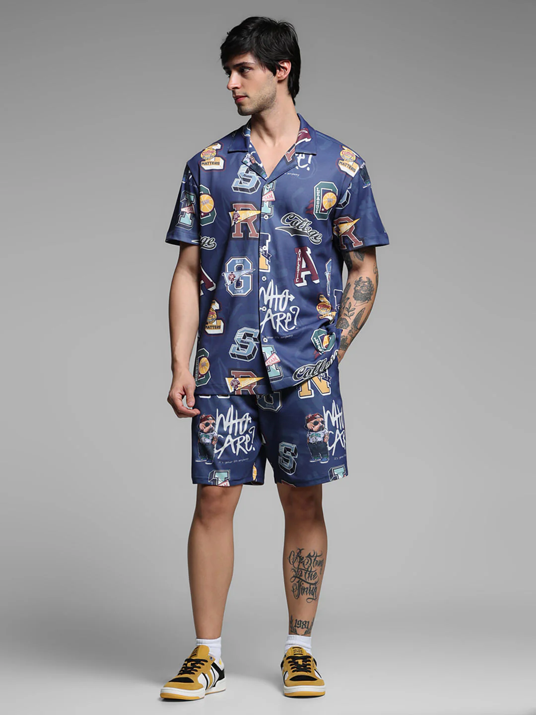 Blue Varsity Print Co-ord Set Shirt - Image 6