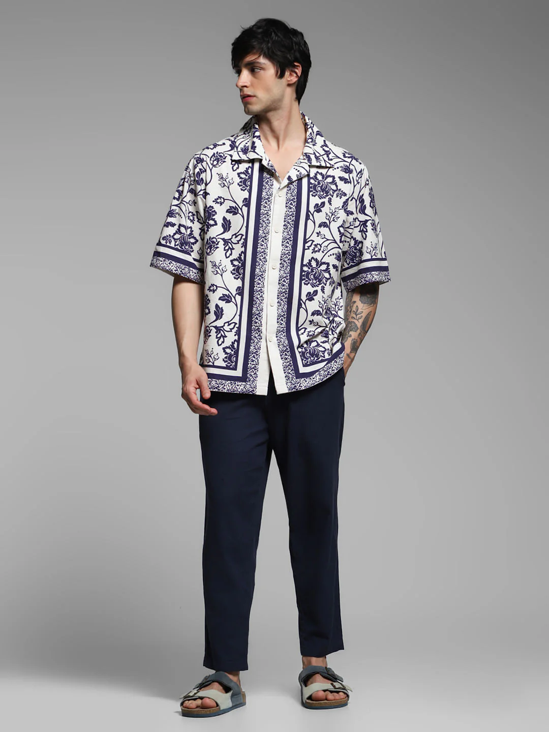 Blue Floral Oversized Shirt - Image 6