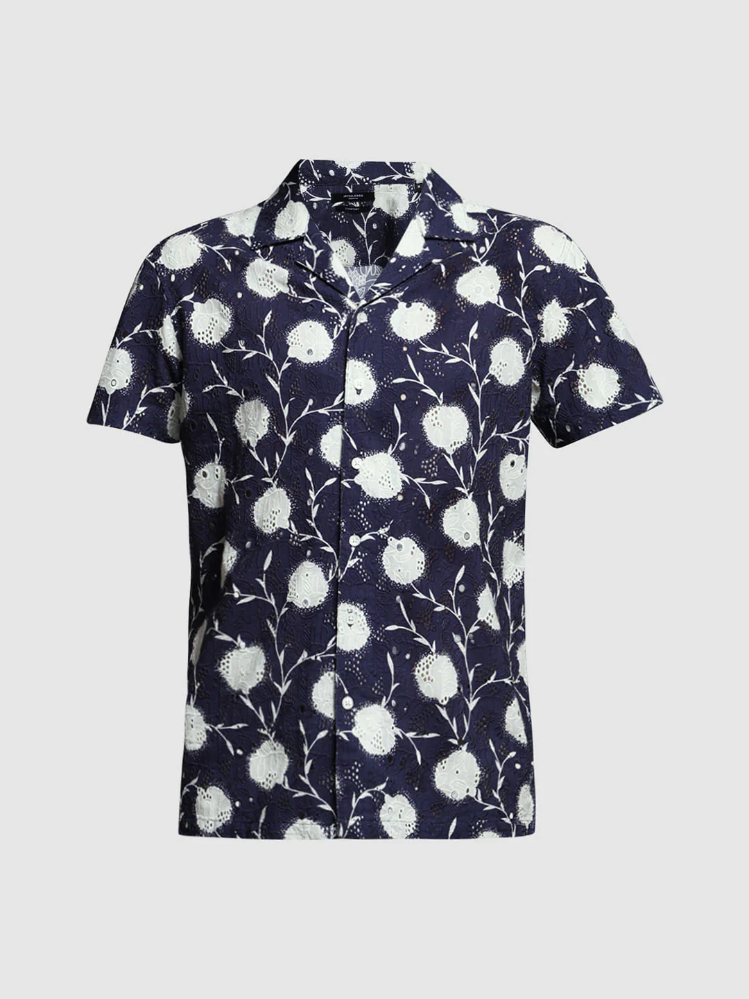 Blue Floral Embroidered Shirt - Image 7