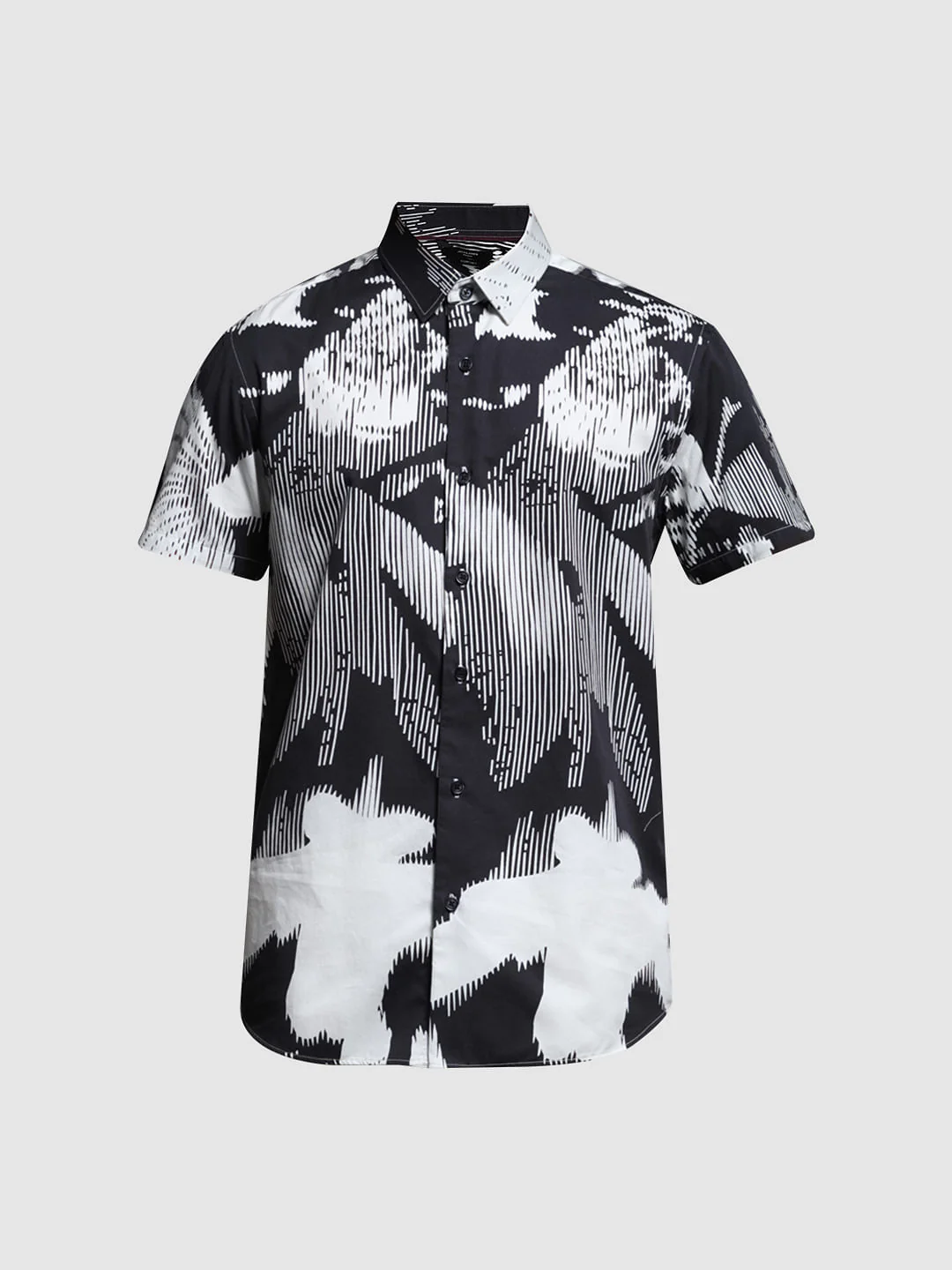 Black Printed Short Sleeves Shirt - Image 7