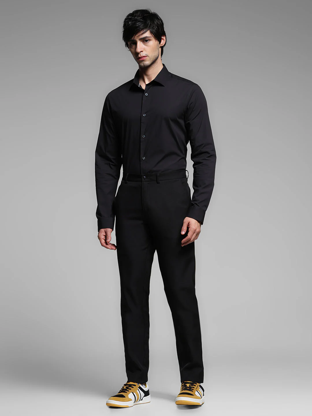 Black Cotton Stretch Formal Shirt - Image 6