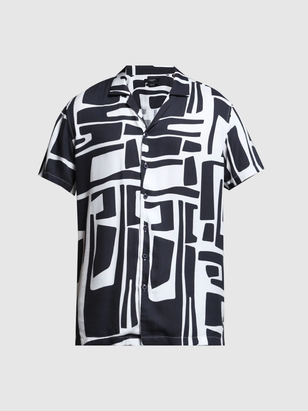 Blue Abstract Print Short Sleeves Shirt - Image 7