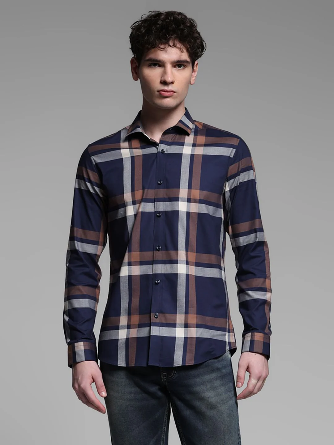BLUE DOBBY CHECK SHIRT - Image 2