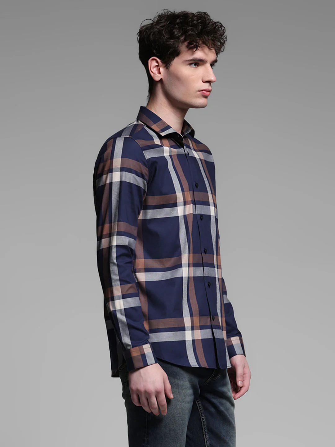 BLUE DOBBY CHECK SHIRT - Image 3