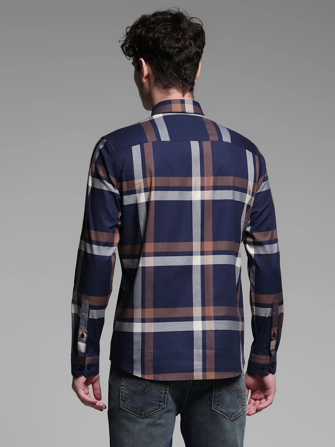 BLUE DOBBY CHECK SHIRT - Image 4