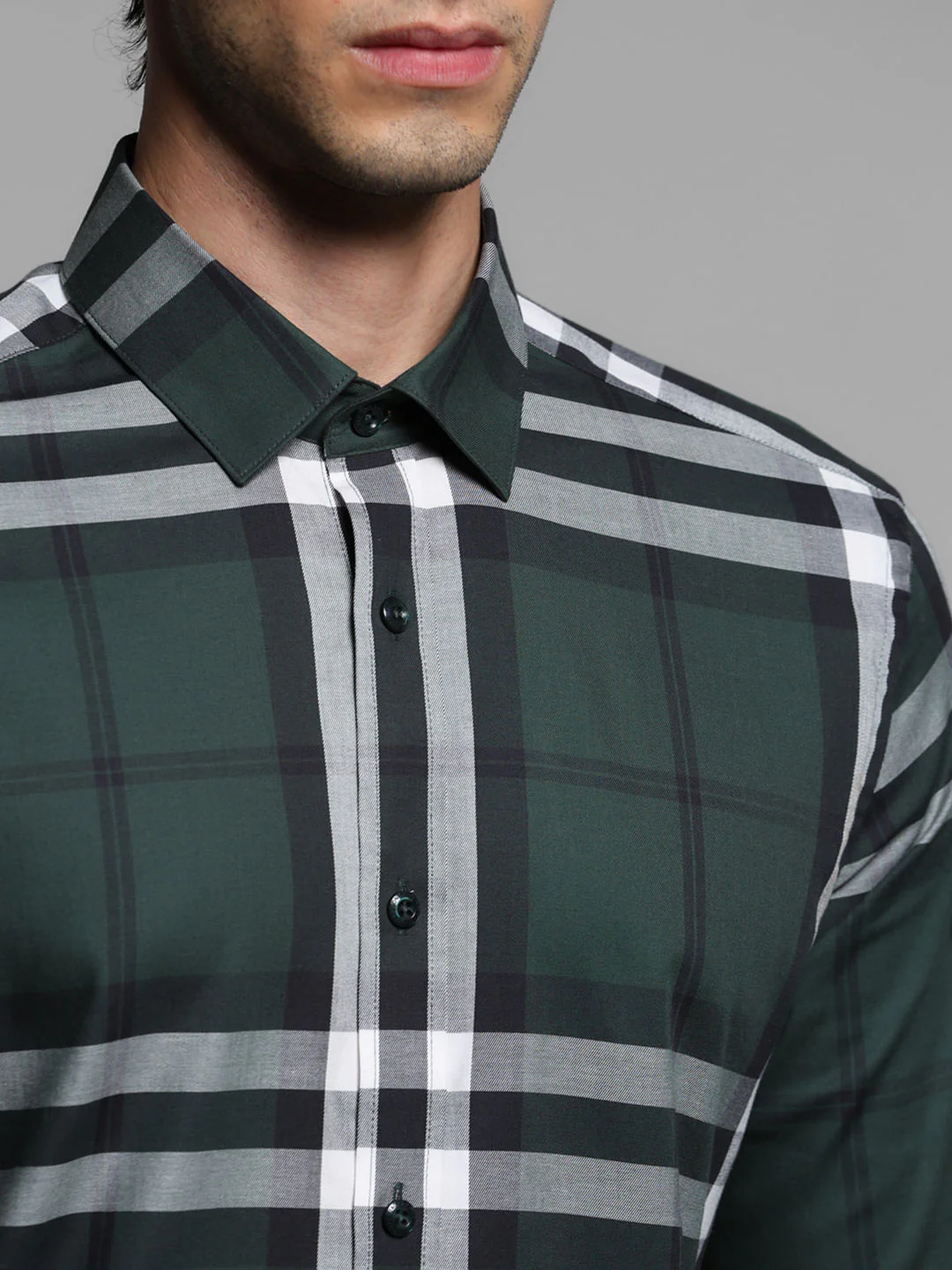 Green Check Print Full Sleeves Shirt - Image 5