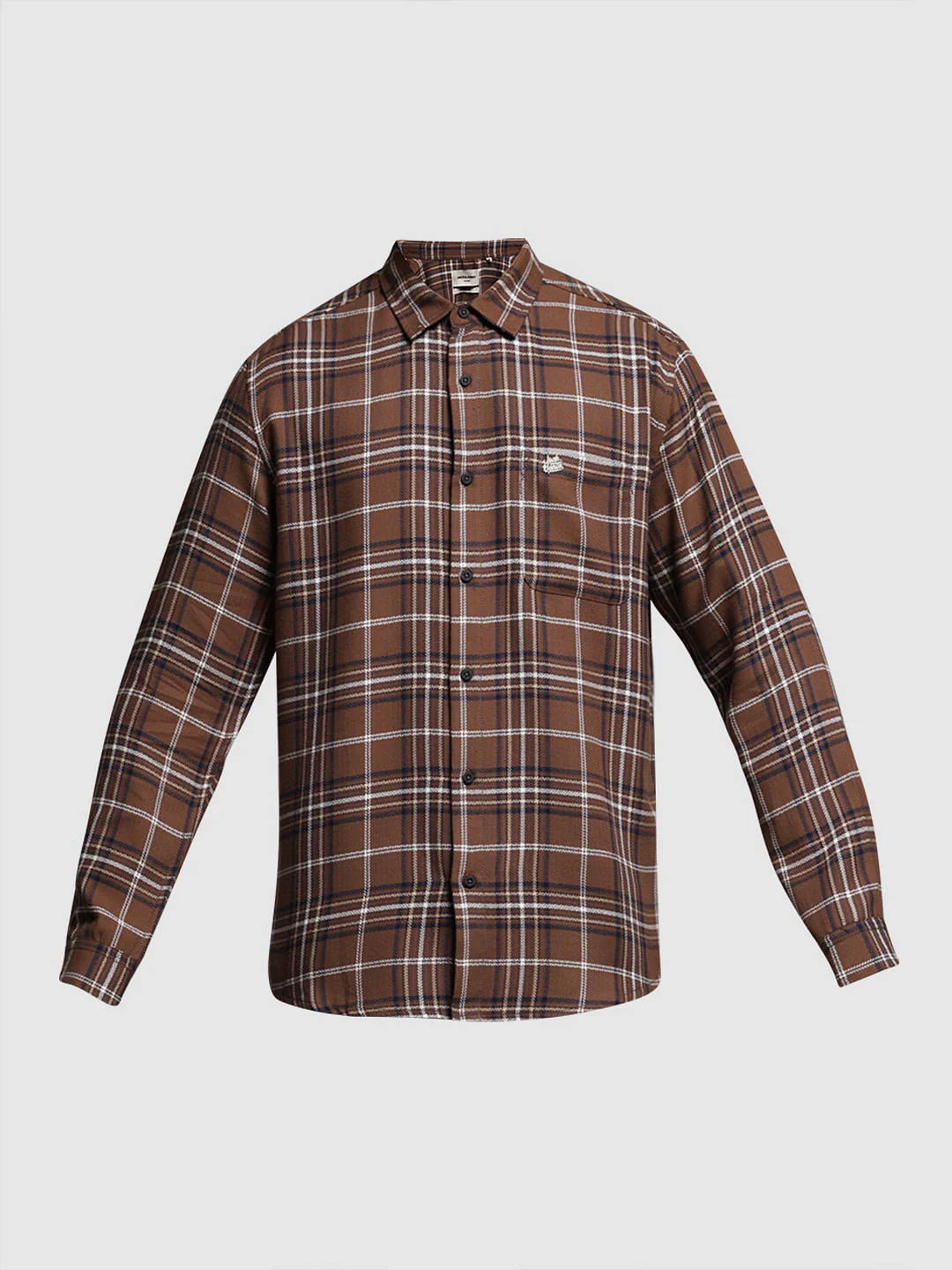 Brown Check Cotton Shirt - Image 7