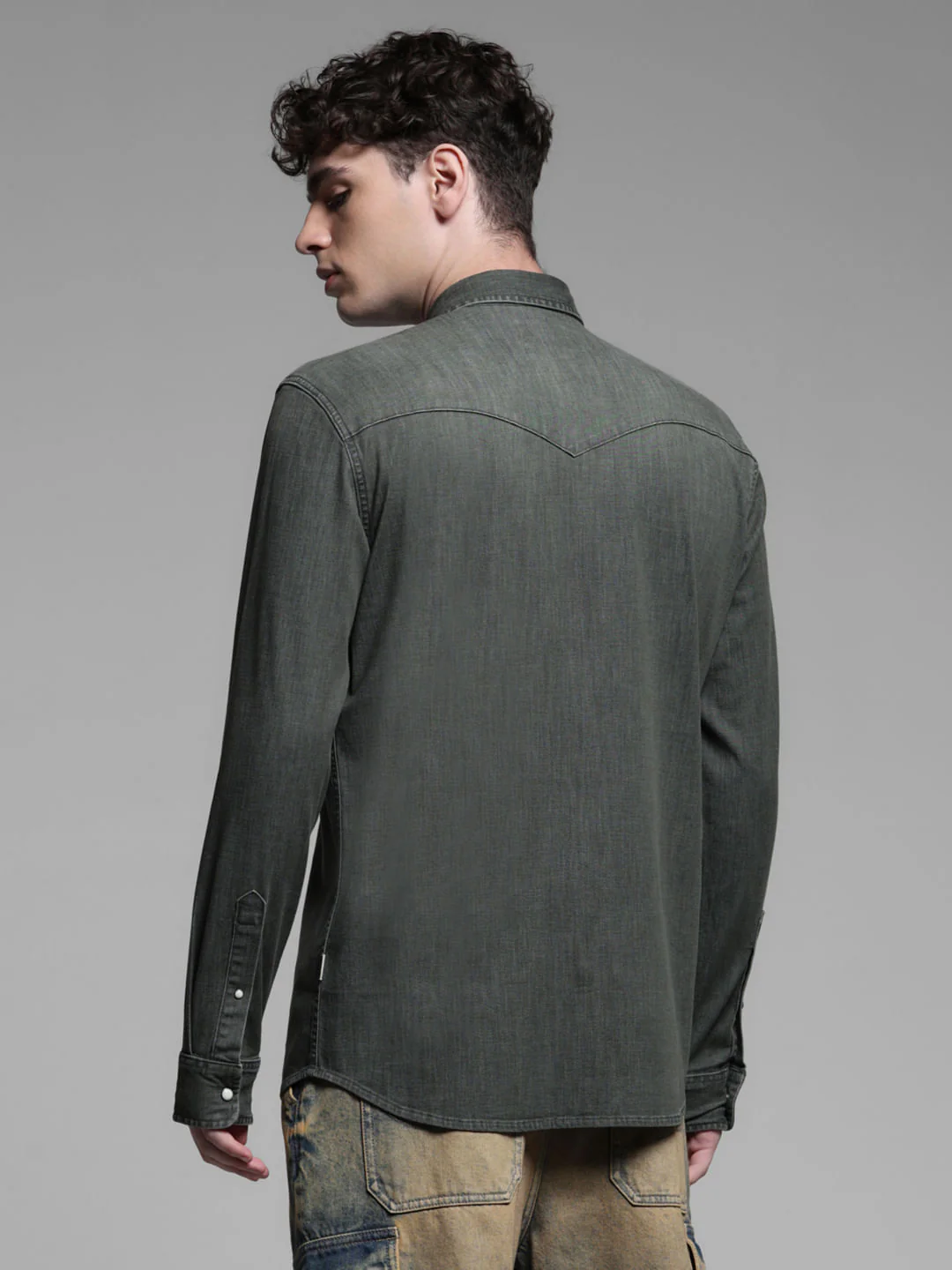 GREEN FADED FULL SLEEVES SHIRT - Image 4