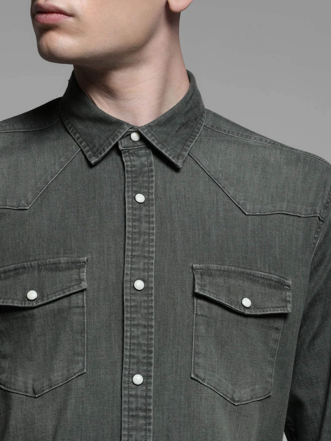 GREEN FADED FULL SLEEVES SHIRT - Image 5