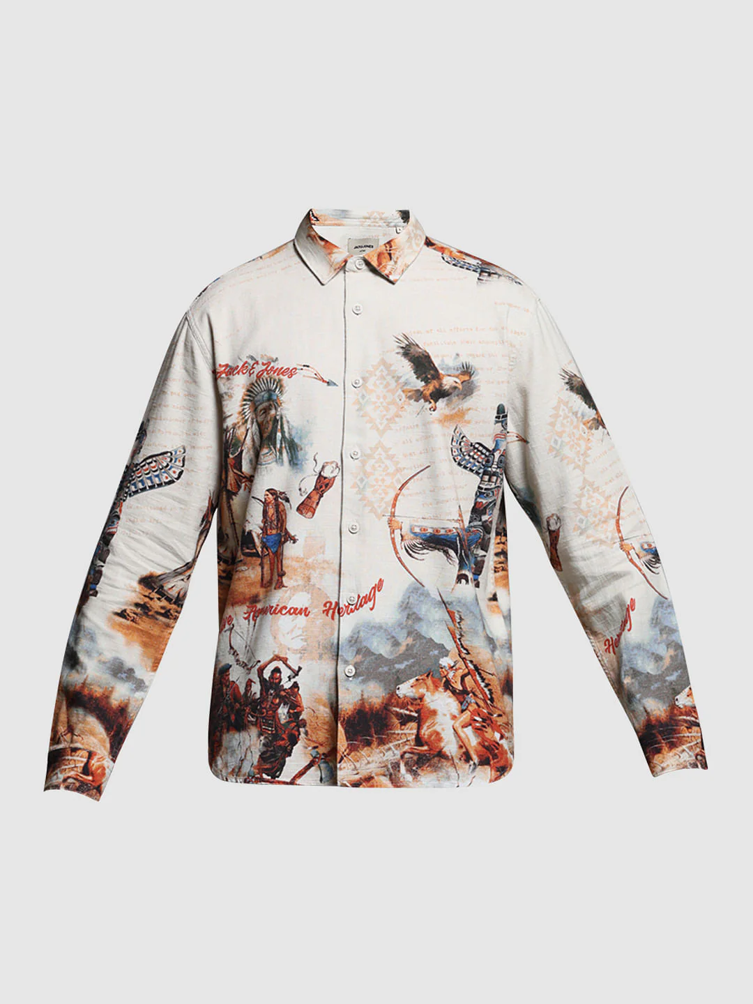 Brown Printed Cotton Full Sleeves Shirt - Image 8