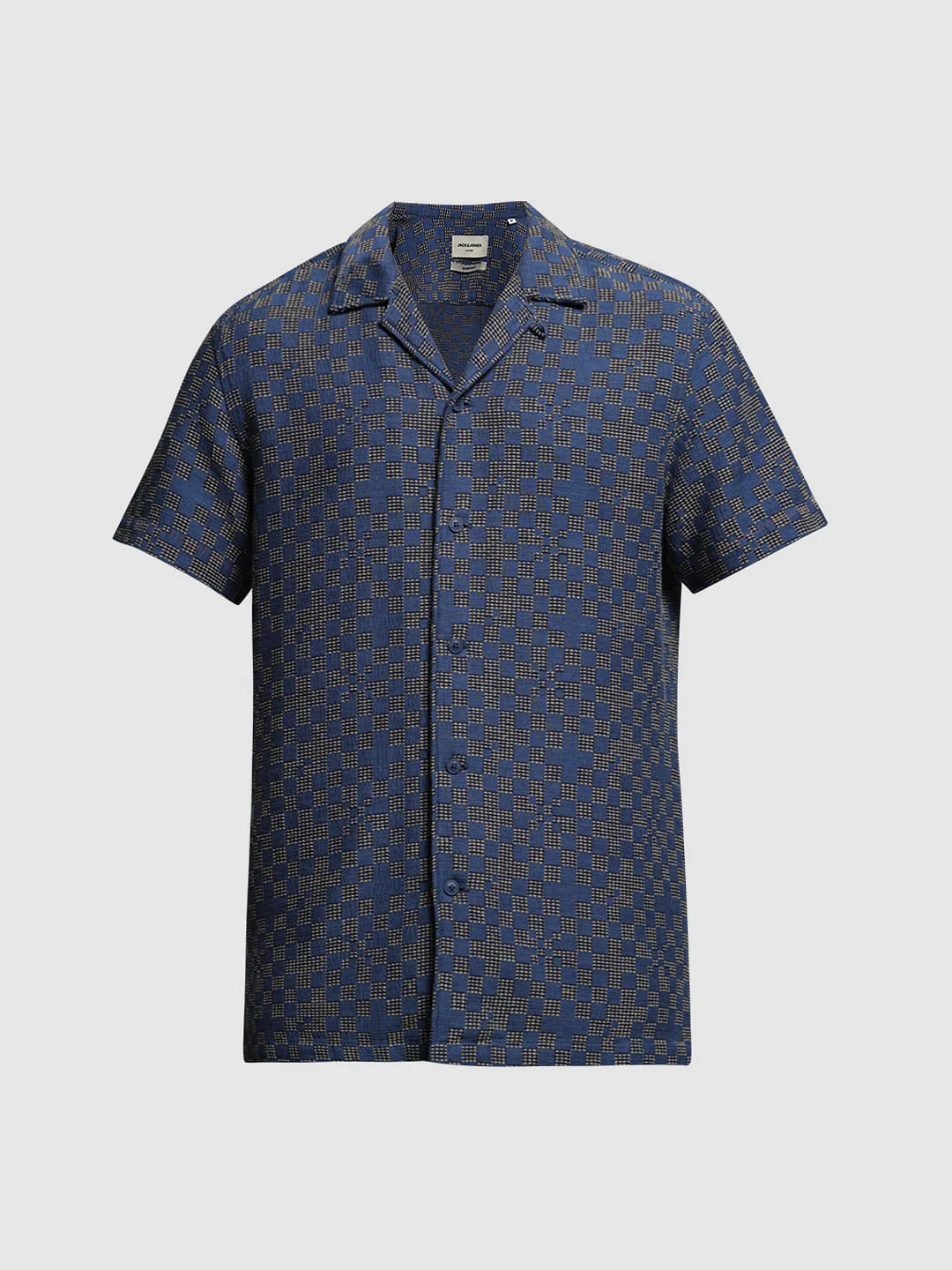 Blue Jacquard Short Sleeves Shirt - Image 7