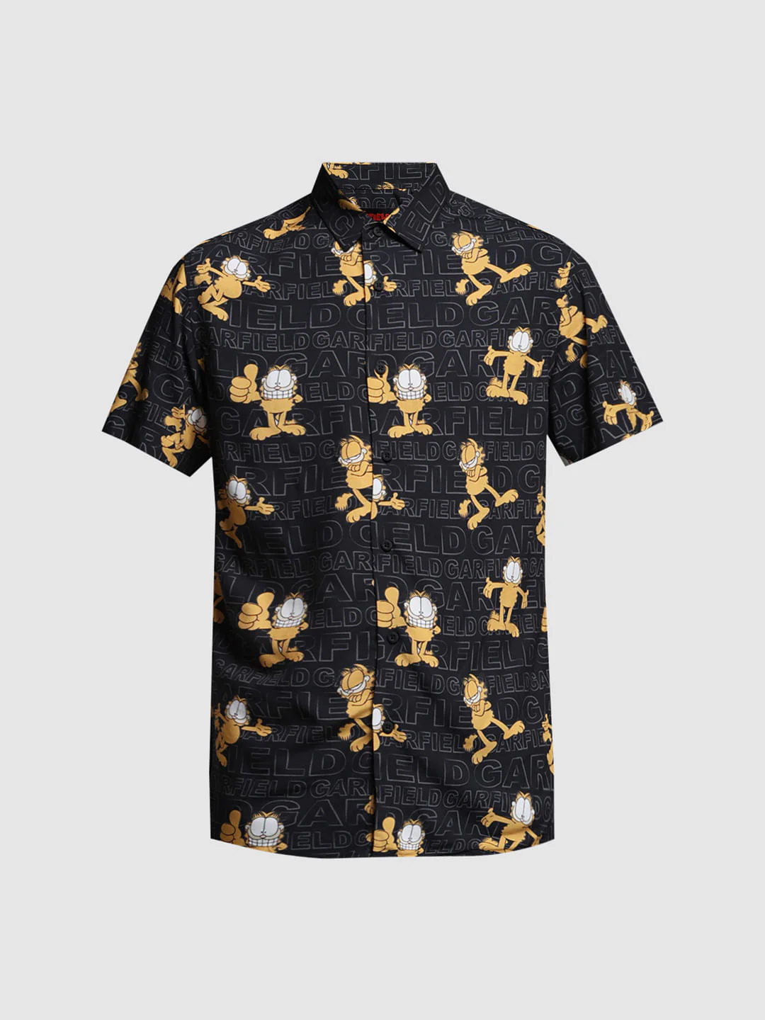 JACK&JONES X GARFIELD Black Graphic Print Shirt - Image 7