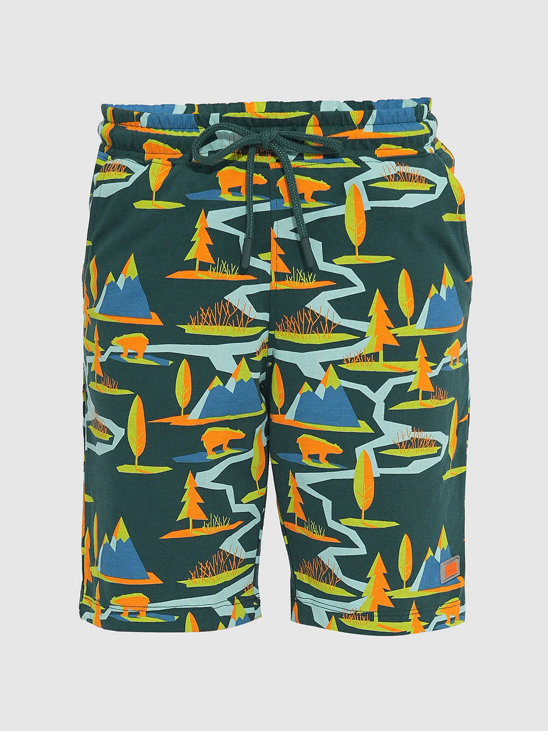 Boys Green Printed Co-ord Set Shorts - Image 7