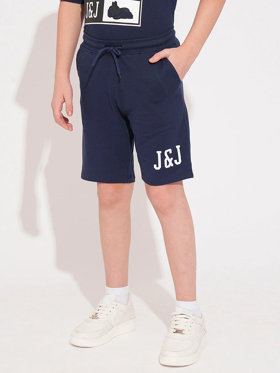 Boys Blue Printed Co-ord Set Shorts - Image 3