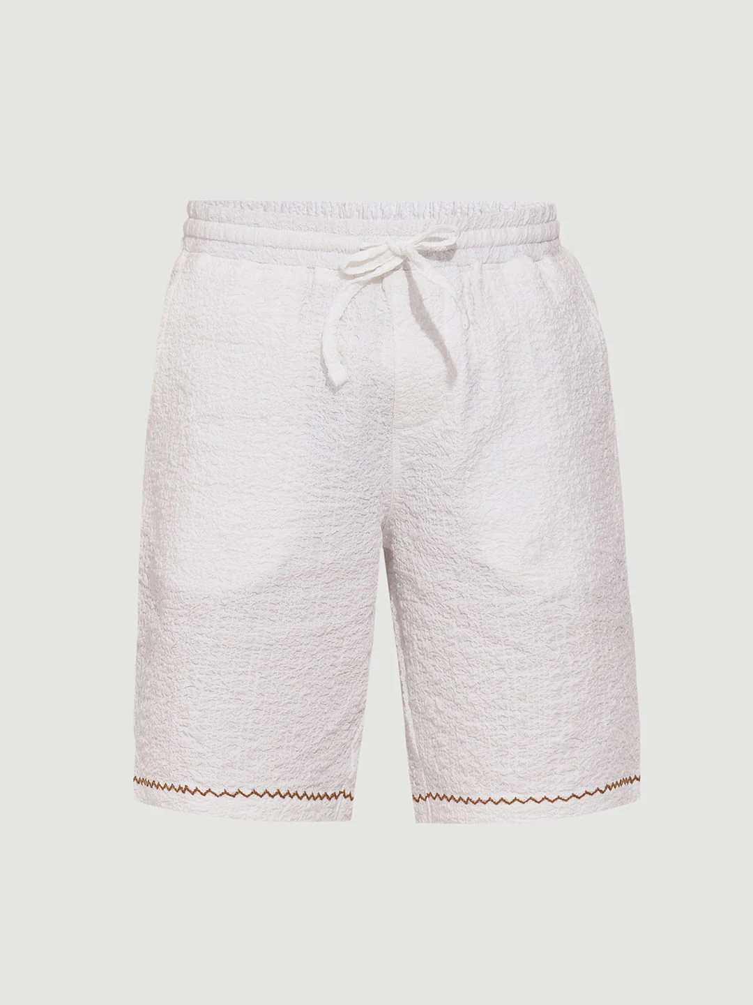White Embroidered Co-ord Set Shorts - Image 7