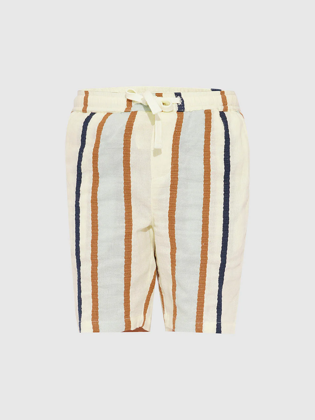 Beige Dobby Striped Co-ord Set Shorts - Image 7