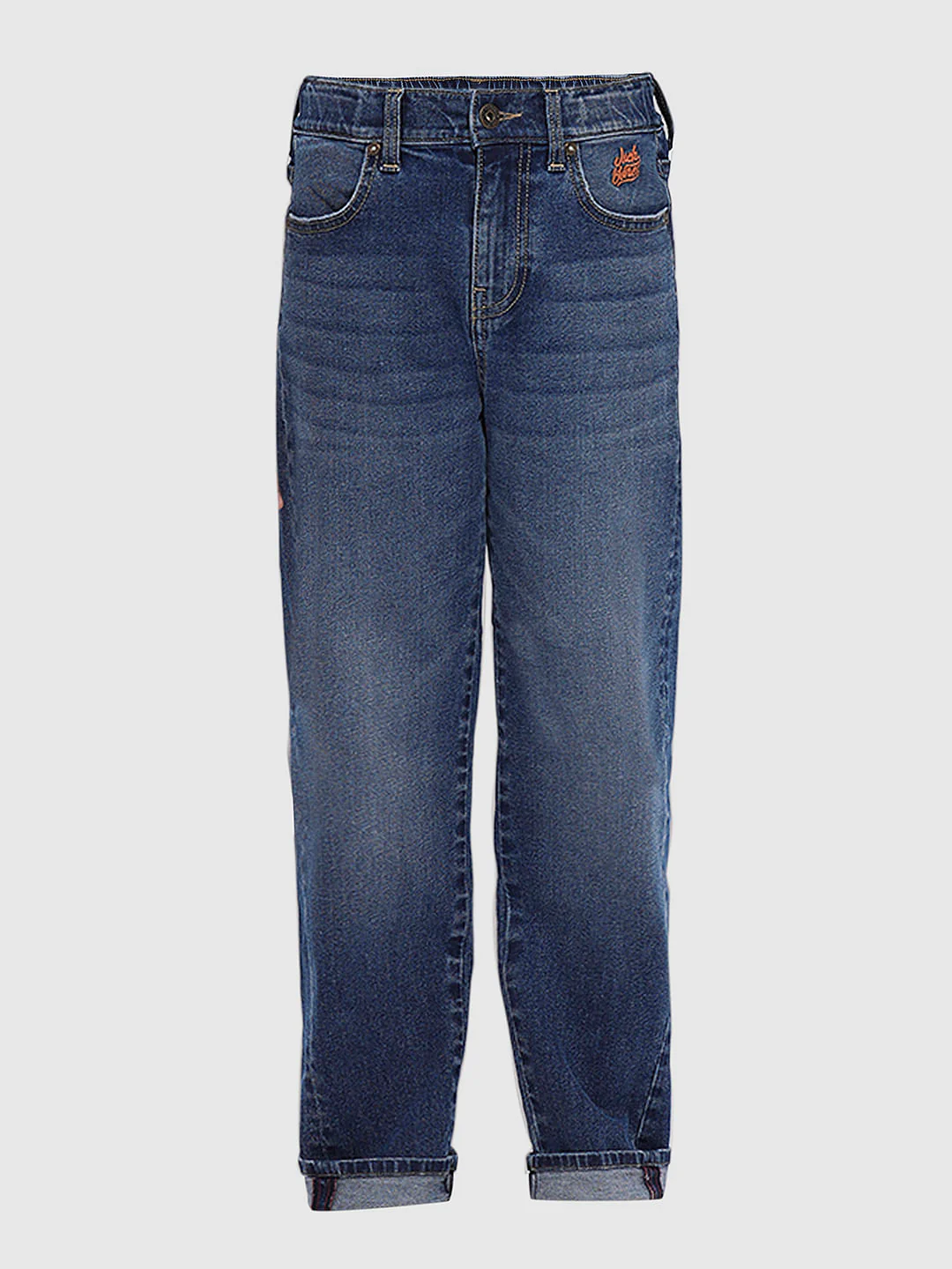Blue Mid Rise Washed Loose Fit Jeans - Image 7