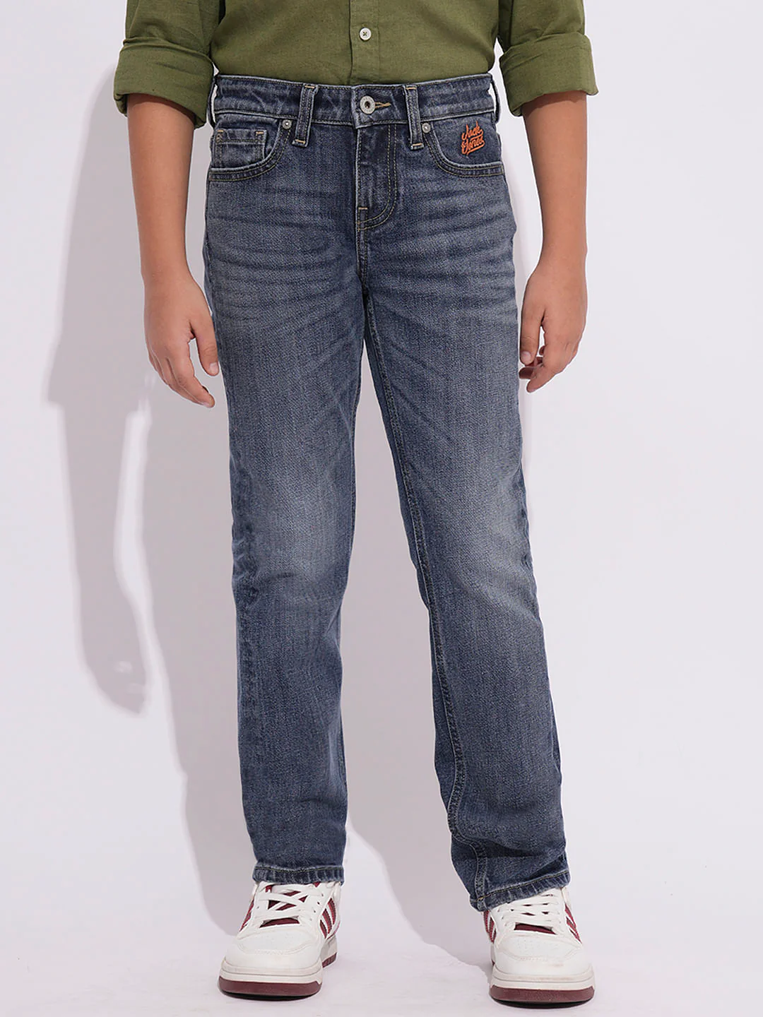 Light Blue Mid Rise Washed Loose Fit Jeans - Image 2