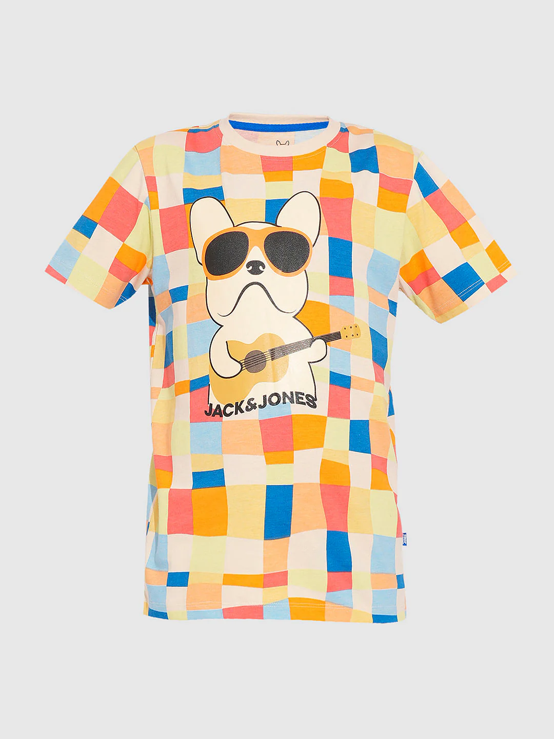 Boys Beige Check Co-ord Set T-shirt - Image 7