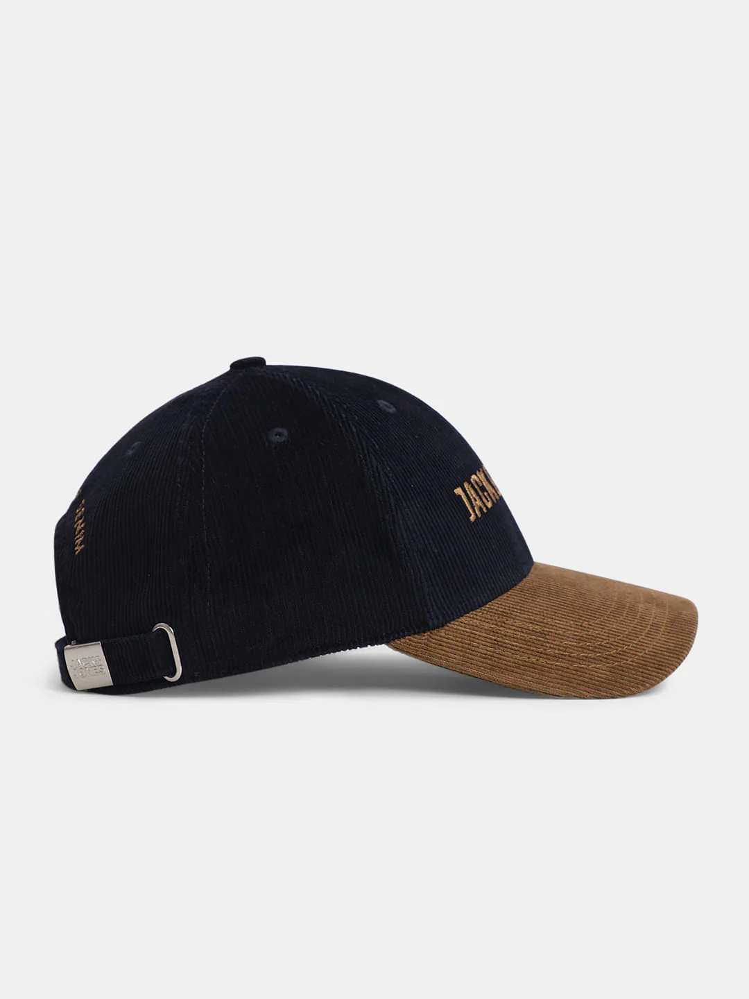 Navy Blue Logo Print Suede Baseball Cap - Image 3