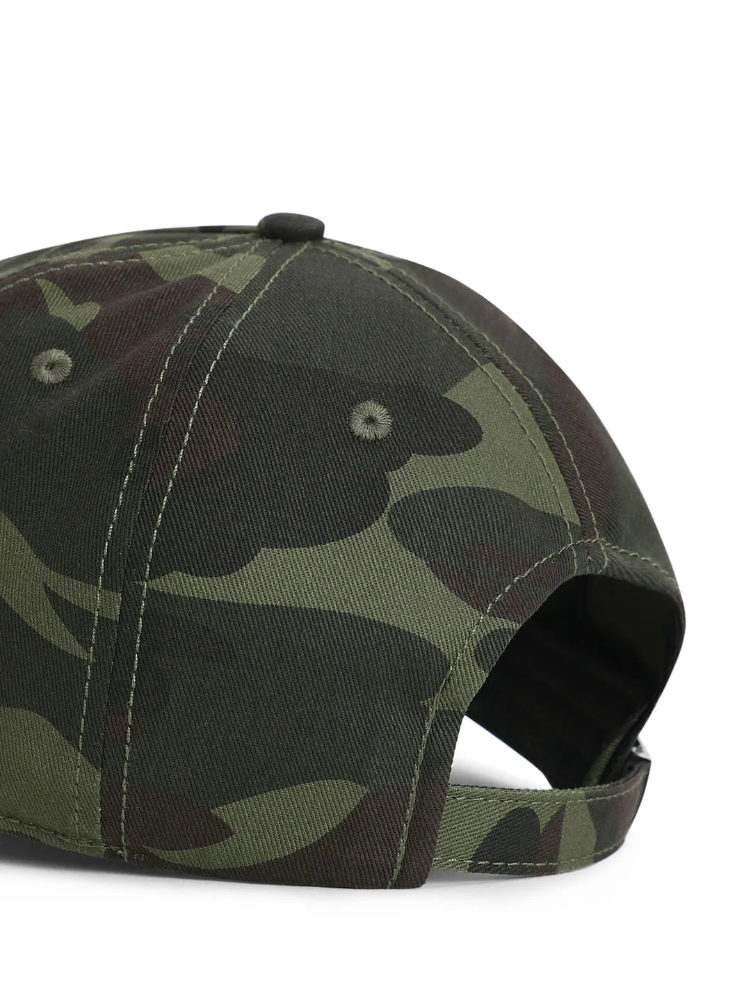 Olive Camo Print Baseball Cap - Image 5